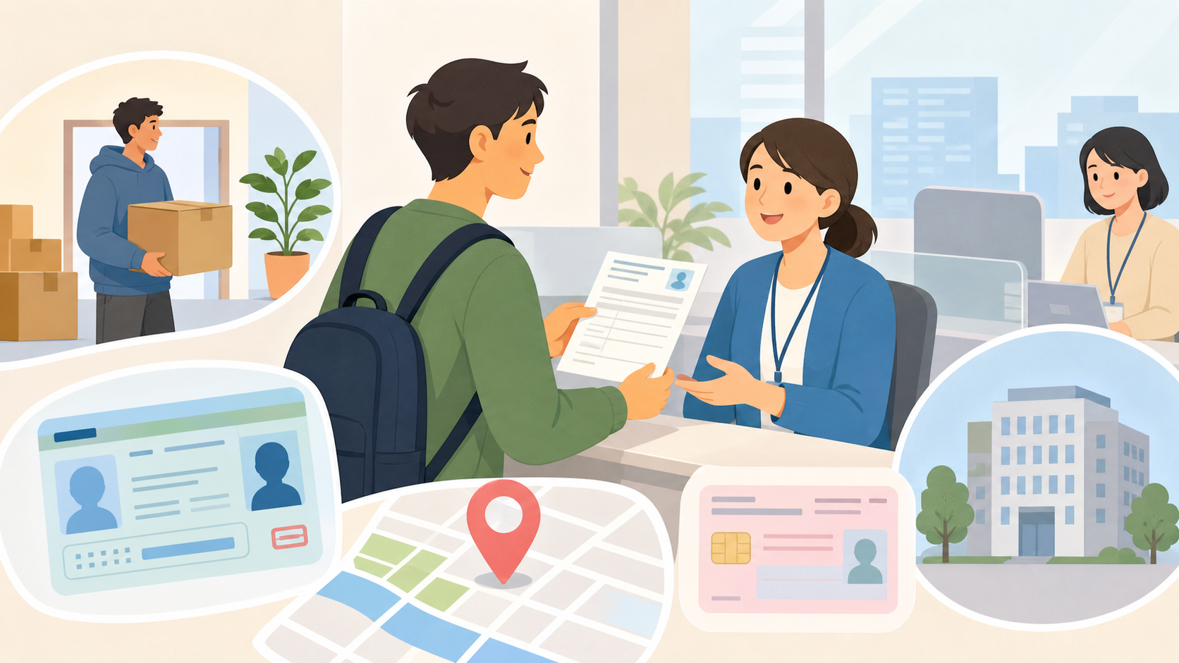 マイナンバーカードをなくしたときの対応を説明しますのためのイラスト
